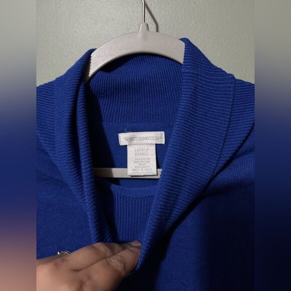 Worthington Turtleneck Long Sleeve Sweater Royal Blue Size Large - Picture 3 of 7